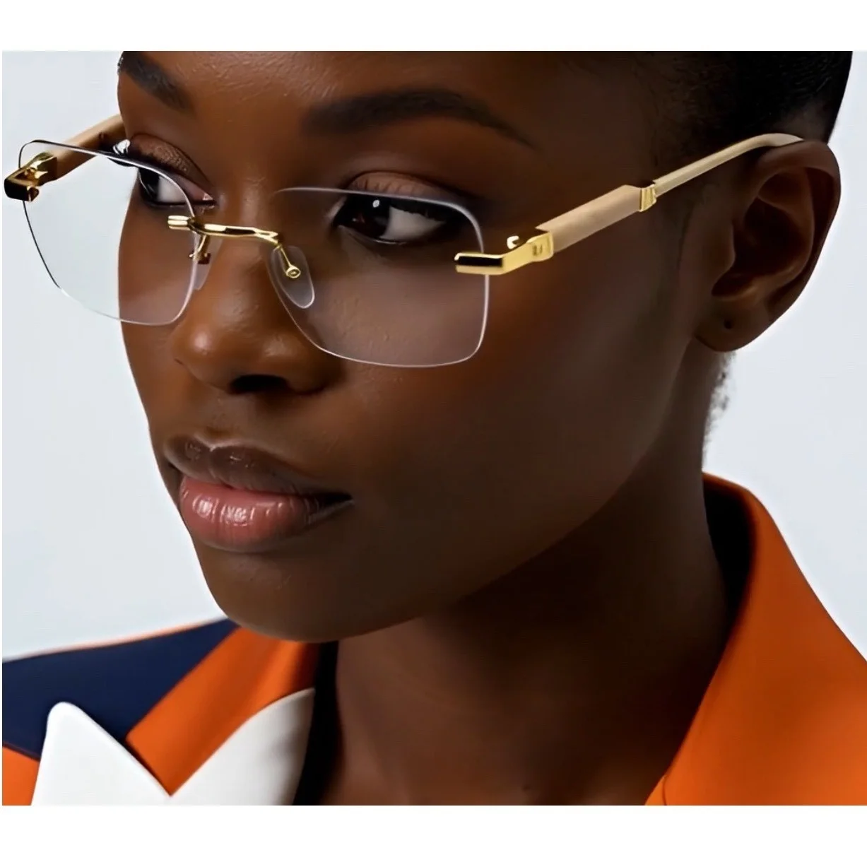 Round Circle Cat Eye LUCIA Gold Metal BOHO Hipster Clear Women Eyeglasses Frames 3