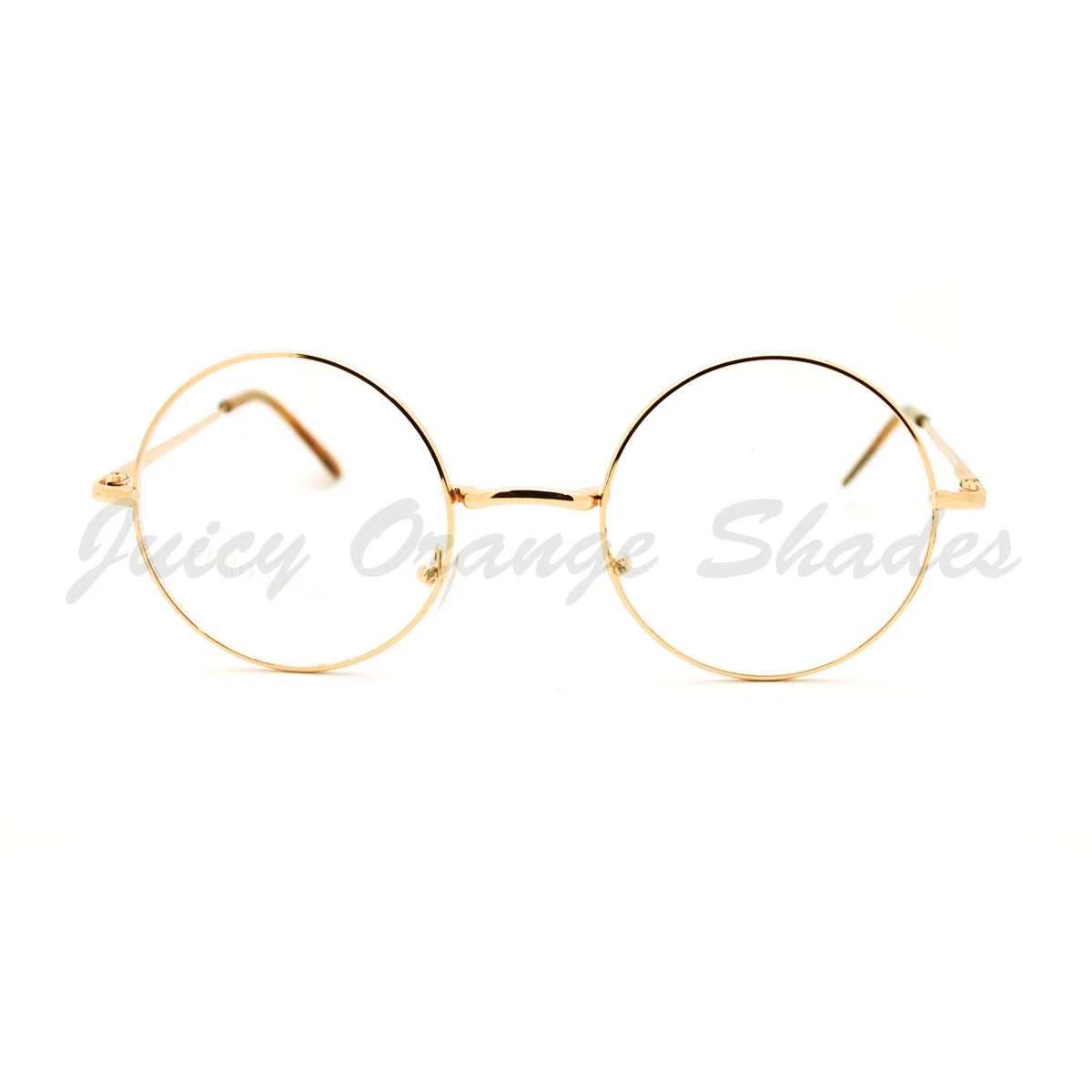 Unisex Round Clear Lens Glasses Thin Metal Circle Frame
